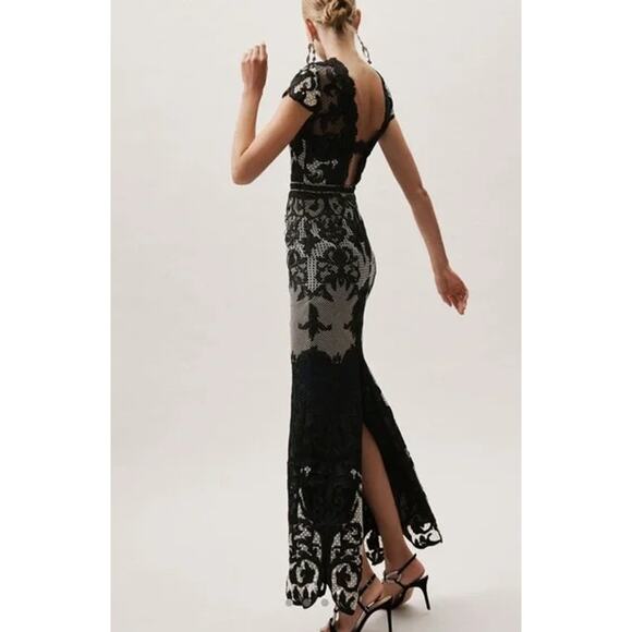 BHLDN Marchesa Notte Waldon Maxi Dress Embroidered Lace Backless Formal Gown - Picture 5 of 16